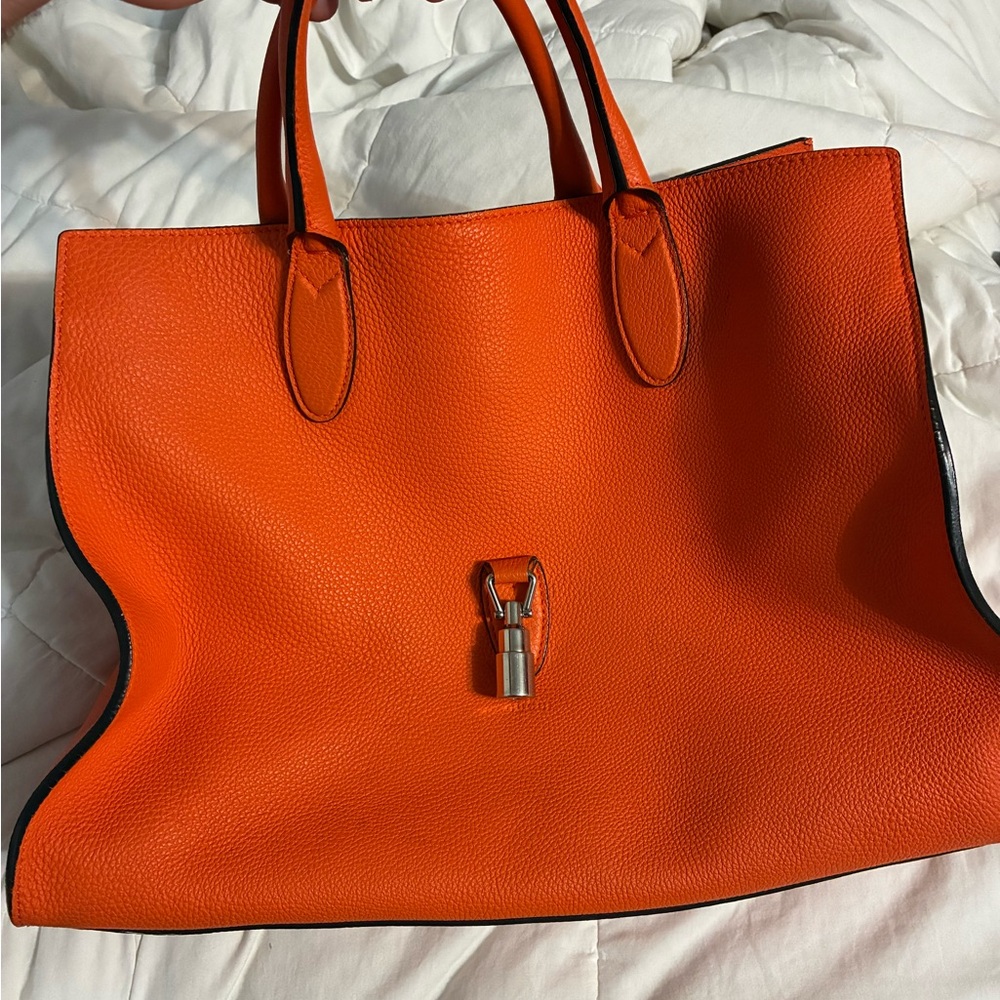 Gucci Jackie Large Soft Leather Tote Bag Orange